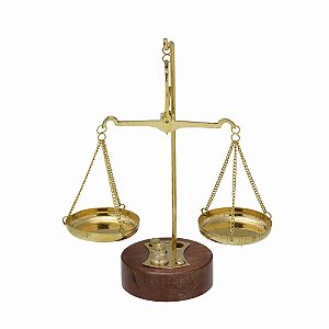 ESCULTURA BALANCA DA JUSTICA DECOR DOURADO 17,5cm