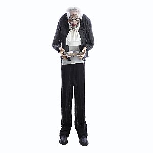 BONECO MORDOMO ALFRED 165CM LUZ/SOM/MOVIMENTO - HALLOWEEN