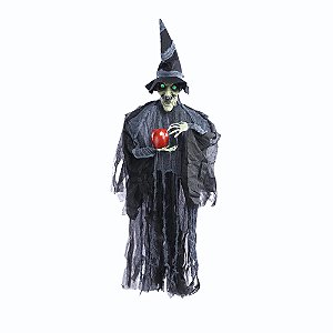 BRUXA COM MACA BRENA COM LUZ E SOM 110CM HALLOWEEN