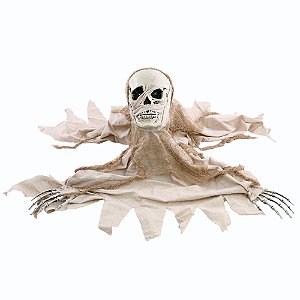 CAVEIRA DE CHAO ADAM C/LUZ SOM MOVIMENTO 34CM HALLOWEEN