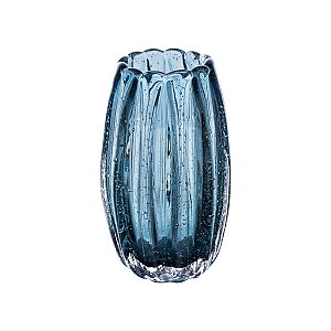 VASO DE VIDRO ITALY AZUL 9CM X 13CM LYOR