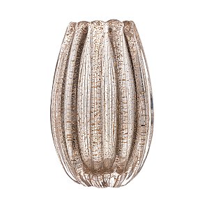 VASO DE VIDRO ITALY DOURADO 11CM X 17CM LYOR