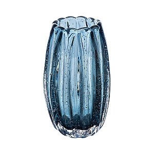 VASO DE VIDRO ITALY AZUL 11CM X 17CM LYOR