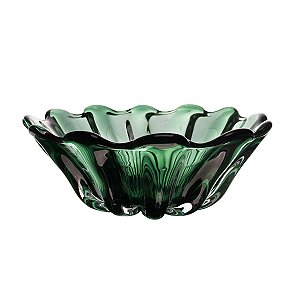 CENTRO DE MESA DE VIDRO ITALY VERDE 32CM X 13CM LYOR