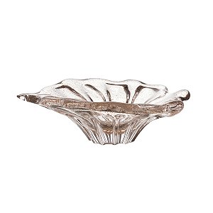 CENTRO DE MESA DE VIDRO ITALY DOURADO 22CM X 19CM X 8CM LYOR
