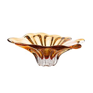 CENTRO DE MESA DE VIDRO ITALY AMBAR 22CM X 19CM X 8CM LYOR