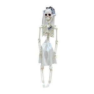 ESQUELETO DECORATIVO GRAVATA P/PENDURAR 40CM HALLOWEEN