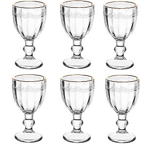 TACA DE LICOR DE CRISTAL ECO C/ FIO OURO IMPERIAL 50ML LYOR