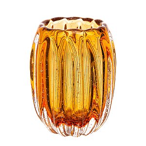 VASO DE VIDRO ITALY AMBAR 11CM X 10CM X 13CM - WOLFF