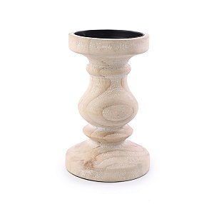 CASTICAL DECORATIVO EM MADEIRA NATURAL 11X11X17CM C/ 1 UN