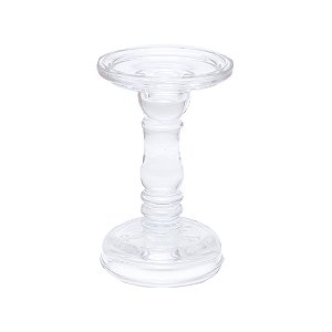 CASTICAL DECORATIVO EM VIDRO TRANSPARENTE 20CM