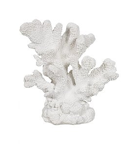 ESCULTURA CORAL DECOR POLIRESINA BRANCO 22,5cm (FLORARTE)