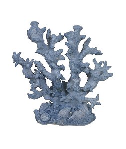 ESCULTURA CORAL DECOR POLIRESINA AZUL 23cm (FLORARTE)