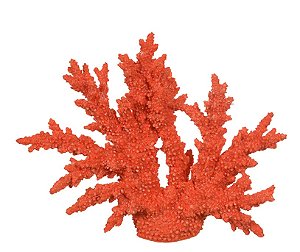 ESCULTURA CORAL DECOR POLIRESINA VERMELHO 27cm (FLORARTE)