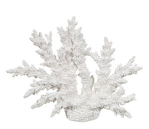 ESCULTURA CORAL DECOR POLIRESINA BRANCO 27cm (FLORARTE)
