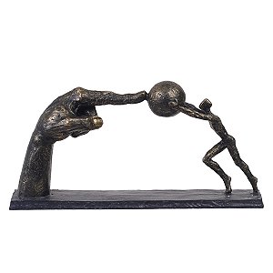 ESCULTURA DECOR POLIRESINA HOMEM PTO 19X39,8X9,6cm FLORARTE