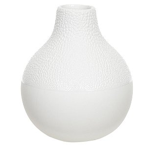 VASO DECORATIVO EM CERAMICA BRANCO  9X7,5X7,5cm FLORARTE