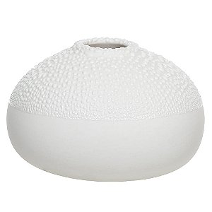 VASO DECORATIVO CERAMICA BRANCO 6,3X9,3X8,8cm FLORARTE