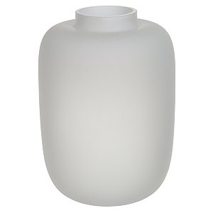 VASO DECORATIVO VIDRO BRANCO 29CMX21CM FLORARTE