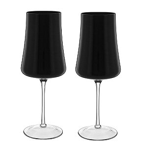 JG 2PÇ TAÇAS AGUA LATOUR VIDRO PRETO 560ml