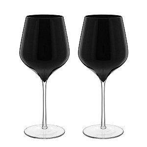 JG 2PÇ TAÇAS AGUA BALLET VIDRO PRETO 540ml