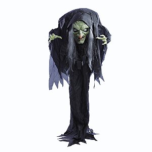 BRUXA CORCUNDA DECOR HERMINIA 182CM LUZ/SOM/MOVIME HALLOWEEN