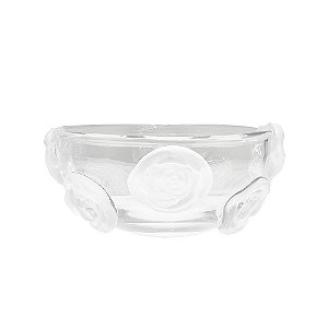 VASO EM VIDRO C\ DETALHE EM FLORES TRANSPARENTE MURANO 26CM