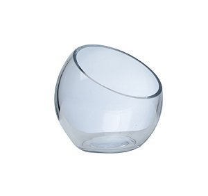 VASO DECORATIVO EM VIDRO TRANSPARENTE 15CM