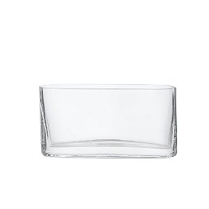 VASO DECORATIVO EM VIDRO TRANSPARENTE 20CM