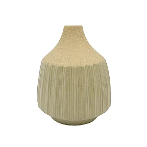 VASO DECORATIVO CERAMICA VERDE E BEGE 17,5CM
