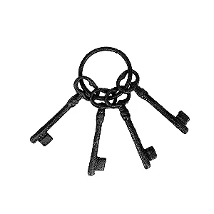 PECA DECORATIVA MOLHO DE CHAVES ANTIGAS EM FERRO PRETO 13CM