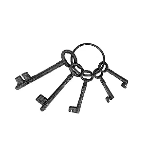 PECA DECORATIVA MOLHO DE CHAVES ANTIGAS EM FERRO PRETO 26CM