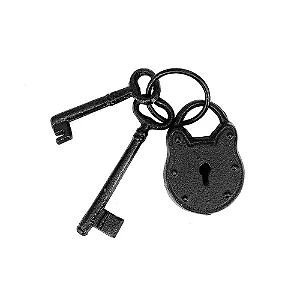PECA DECORATIVA MOLHO DE CHAVES ANTIGAS EM FERRO PRETO 11CM