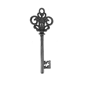 PECA DECORATIVA CHAVE ANTIGA EM FERRO PRETO 19,8CM