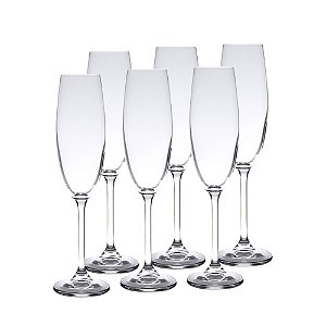 CJ 06 TACAS CHAMPANHE BOHEMIA GASTRO CRISTAL TITANIO 220ML