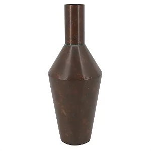 VASO GARRAFA DECORATIVO EM METAL - MARROM - 51CM