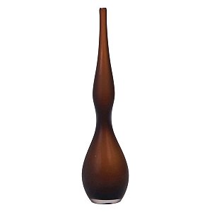 VASO DECOR VIDRO MARROM FOSCO 45CMX11CM FLORARTE