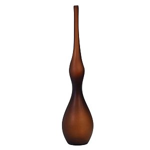 VASO DECOR VIDRO MARROM FOSCO 64CMX14CM FLORARTE