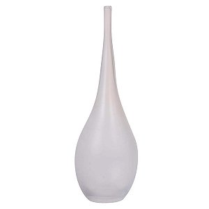 VASO DECOR VIDRO TRANSPARENTE FOSCO 39CMX13CM FLORARTE