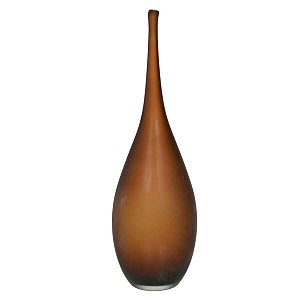 VASO DECOR VIDRO MARROM FOSCO 39CMX13CM FLORARTE