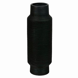 VASO DECORATIVO CERAMICA PRETO 30,5CMX11CM FLORARTE