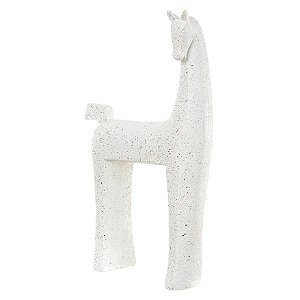 ESCULTURA DECOR POLIRESINA CAVALO CINZA 29X18X6,5CM FLORARTE