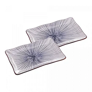 CJ 2 PRATOS RETANGULARES DE PORCELANA PARA SUSHI KOJI WOLFF