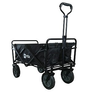 CARRINHO DOBRAVEL WAGON DE AÇO SUPORTA 80KG NAUTIKA PRETO