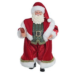 ESCULTURA PAPAI NOEL COLORIDO EM RESINA 27,5cm FLORARTE