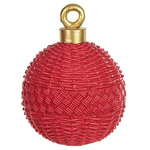 BOLA RESINA NATAL VERMELHO 1PÇ 18X14X14CM 1PÇ FLORARTE