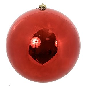 BOLA METALICA NATALINA 1PÇ VERMELHO 15CM FLORARTE