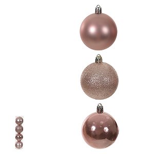 BOLA ROSA CLARO MISTAS NO TUBO C/4 UND 10CM FLORARTE
