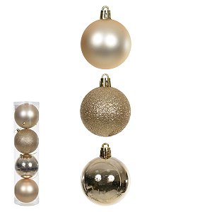 BOLAS CHAMPANHE MISTAS NO TUBO C/4 UND 10CM FLORARTE