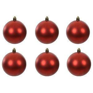 BOLAS VERMELHAS FOSCAS DE 8CM NOTUBO C/6 UND FLORARTE